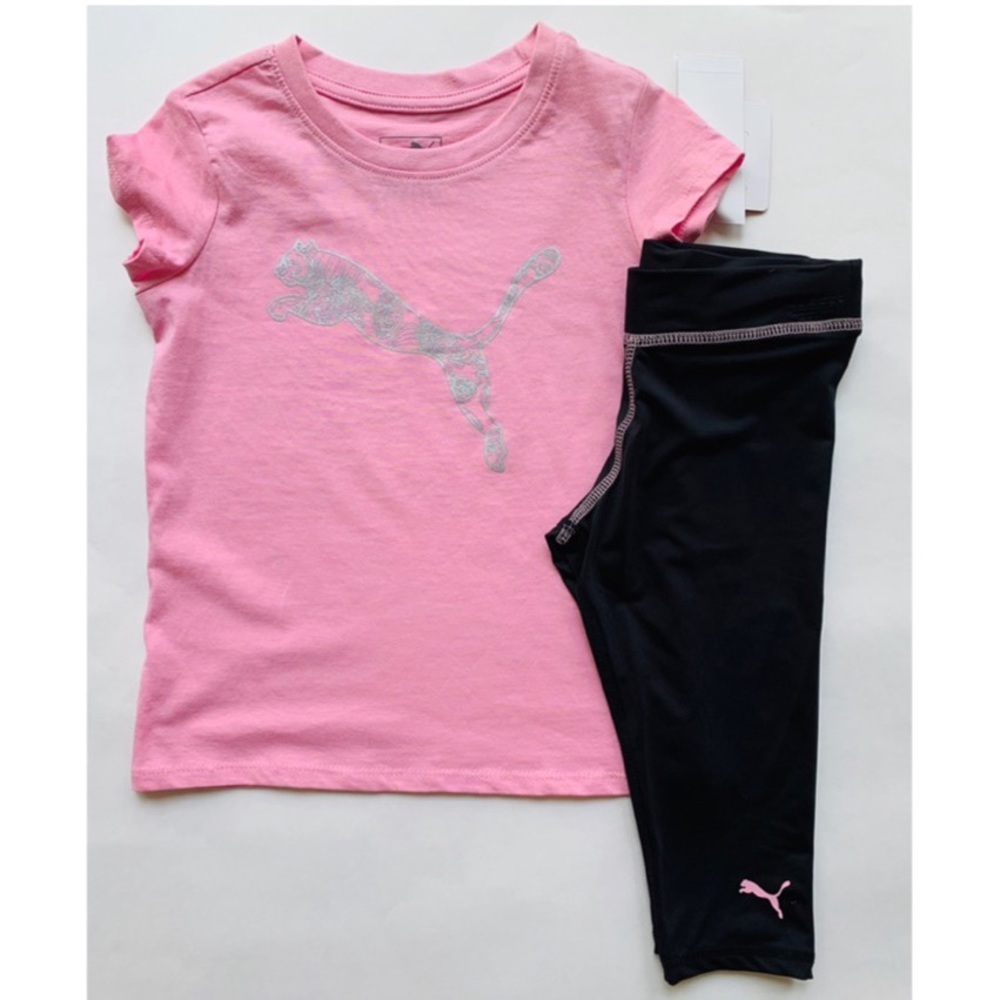 Puma Girls 2 Piece Set Tee&Leggings/Sz:5/NWT